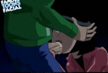 Ben10 gave the mouth of the brunette girl